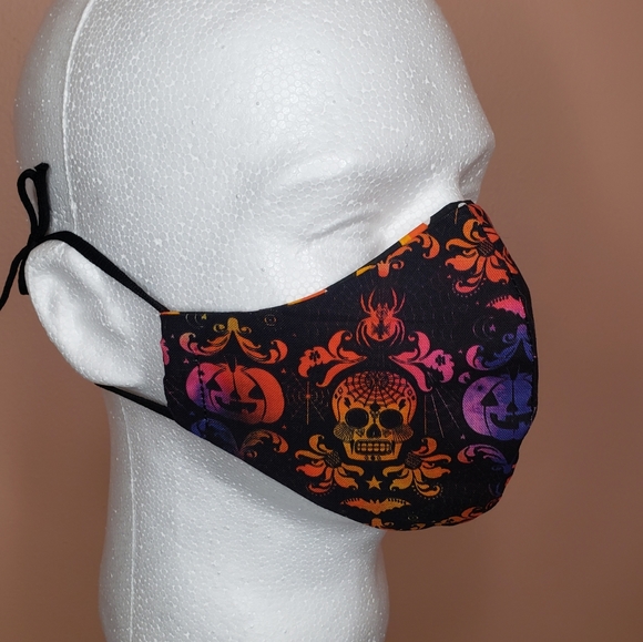 Face Mask Reusable Reversible Washable Halloween Candy Corn Print - Picture 6 of 8